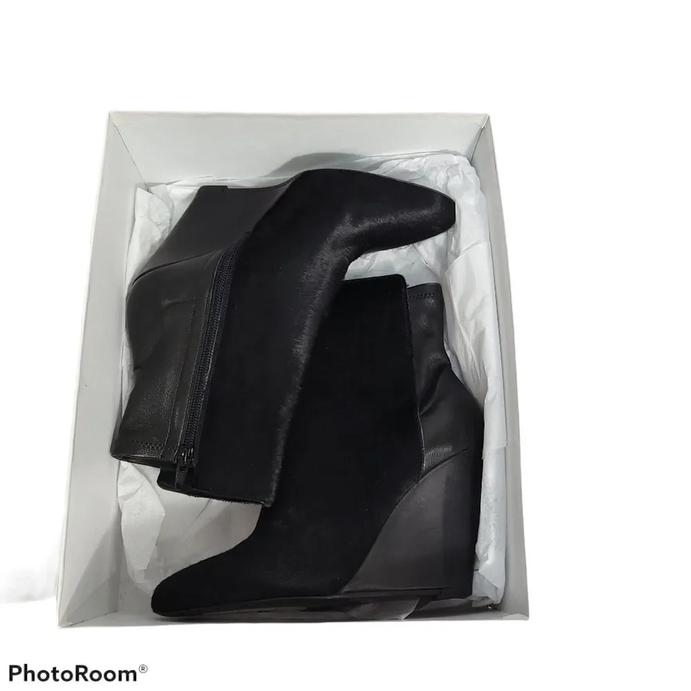 VINCE LANIE Calf Hair Wedge‎ Boots SIZE 6.5